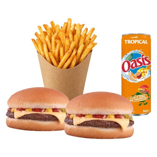 Deux Classiques, frites et boisson